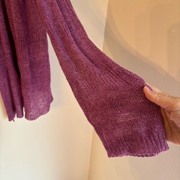 Eileen Fisher Women’s Italian yarn 100% linen open front cardigan sweater 2XL! - Picture 11 of 13